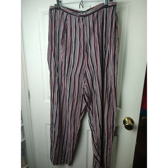 KOOS Of course Vtge. Black Grey Red Button Zip Pleated Pants. Size 1X - Picture 1 of 11